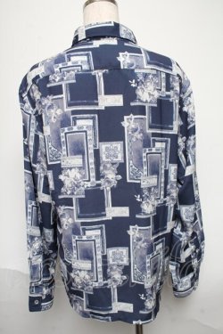 画像2: axes femme / フラワー×額縁ptシャツ M 紺 S-25-05-29-039-AX-TO-AS-ZS