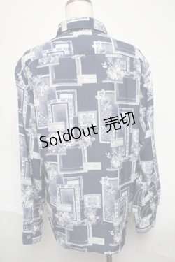 画像2: axes femme / フラワー×額縁ptシャツ M 紺 S-25-05-29-039-AX-TO-AS-ZI