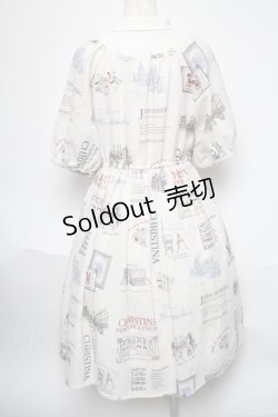 画像2: Fi.n.t / ペイントコラージュ柄タイ付きワンピース  オフ S-25-05-29-042-CA-OP-AS-ZS