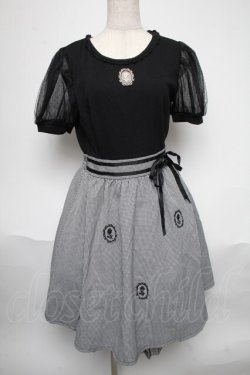画像1: axes femme POETIQUE / ローズフレームドッキングワンピース  黒ｘ白 S-25-05-29-046-AX-OP-AS-ZS