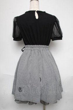 画像2: axes femme POETIQUE / ローズフレームドッキングワンピース  黒ｘ白 S-25-05-29-046-AX-OP-AS-ZS