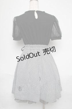 画像2: axes femme POETIQUE / ローズフレームドッキングワンピース  黒ｘ白 S-25-05-29-046-AX-OP-AS-ZS