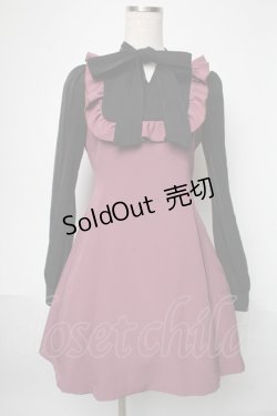 画像1: 【SALE】EATME / ボウタイレイヤードワンピース  ワイン S-25-05-29-047-LO-OP-AS-ZT032