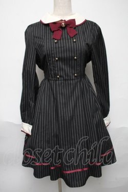画像1: Amavel / ストライプワンピース  黒 S-25-05-29-048-CA-OP-HR-ZS
