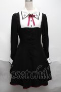 Amavel / クロス刺繍ヨーク配色ワンピース  黒 S-25-05-29-049-CA-OP-HR-ZS