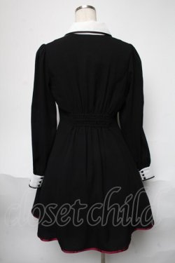 画像2: Amavel / クロス刺繍ヨーク配色ワンピース  黒 S-25-05-29-049-CA-OP-HR-ZS