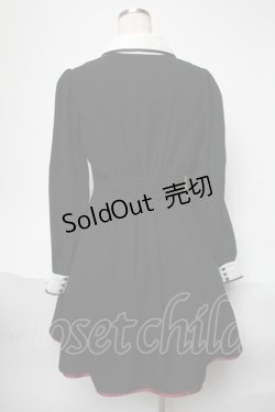 画像2: Amavel / クロス刺繍ヨーク配色ワンピース  黒 S-25-05-29-049-CA-OP-HR-ZS