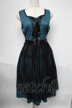画像1: axes femme POETIQUE / ディアンドルデザインワンピース  グリーン S-25-05-29-055-AX-OP-AS-ZS