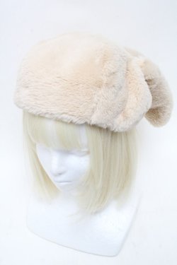 画像1: LOLITA / ファー耳ハット  ベージュ S-25-05-29-008-LO-AC-HR-ZS