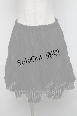 画像1: axes femme / シアーチェックフリルスカート  黒 S-25-05-31-059-AX-SK-AS-ZS