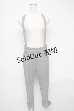 画像1: Ank Rouge / グレンチェックサス付パンツ  グレー S-25-05-31-062-CA-PA-AS-ZS