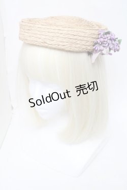 画像1: LOLITA / 麦わらトーク帽  ベージュ S-25-05-31-008-LO-AC-AS-ZS