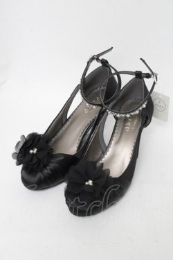 画像1: axes femme / お花コサージュPTパンプス M 黒 S-25-05-31-010-AX-SH-AS-ZS
