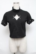 REFLEM / メタリックロゴハイネッククロップドTシャツ  黒 S-25-05-31-033-PU-TO-AS-ZS