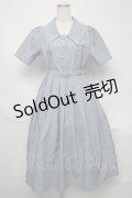 an another angelus / タイル風エンボス柄ワンピース  ブルー S-25-05-31-049-CA-OP-AS-ZS