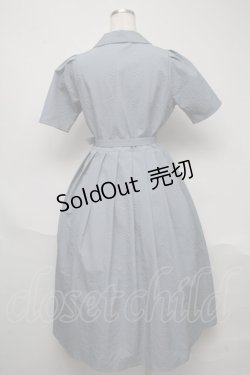画像2: an another angelus / タイル風エンボス柄ワンピース  ブルー S-25-05-31-049-CA-OP-AS-ZS