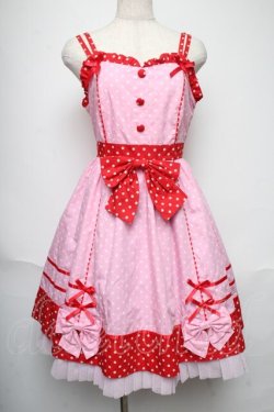 画像1: Angelic Pretty / Candy Popジャンパースカート  ピンクｘ赤 S-25-06-01-047-AP-OP-AS-ZS