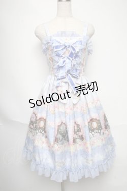 画像1: BABY,THE STARS SHINE BRIGHT / 夢色に花舞うPrincess Garden Partyリボンビスチェジャンパースカート  サックス S-25-06-01-050-BA-OP-SA-ZS