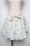 Ank Rouge / メッセージロゴスカート  白ｘサックス S-25-06-01-055-CA-SK-AS-ZS
