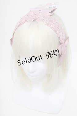画像1: m petit by misako / AMレースカチューシャ  ピンク S-25-06-01-009-LO-AC-HR-ZS