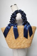 Maison de FLEUR / フリルハンドルかごバッグ  ネイビー S-25-06-01-022-LO-BG-HR-ZS