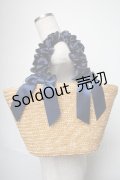 Maison de FLEUR / フリルハンドルかごバッグ  ネイビー S-25-06-01-022-LO-BG-HR-ZS