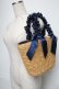 画像2: Maison de FLEUR / フリルハンドルかごバッグ  ネイビー S-25-06-01-022-LO-BG-HR-ZS (2)