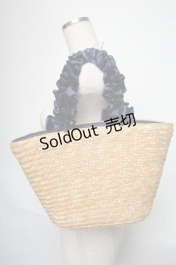 画像3: Maison de FLEUR / フリルハンドルかごバッグ  ネイビー S-25-06-01-022-LO-BG-HR-ZS