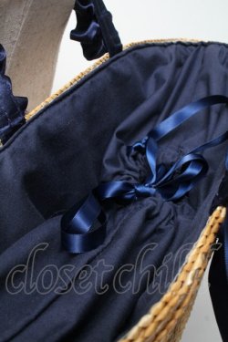画像4: Maison de FLEUR / フリルハンドルかごバッグ  ネイビー S-25-06-01-022-LO-BG-HR-ZS