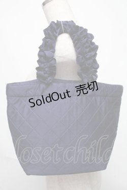 画像3: Maison de FLEUR / ダイヤキルトリボンフリルハンドルトートバッグ  紺 S-25-06-01-023-LO-BG-HR-ZS