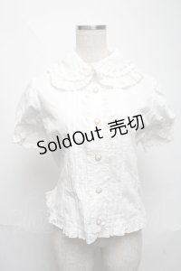 metamorphose / フリル半袖ブラウス  白 S-25-06-01-024-ME-BL-HR-ZS