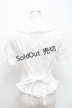 画像2: metamorphose / フリル半袖ブラウス  白 S-25-06-01-024-ME-BL-HR-ZS