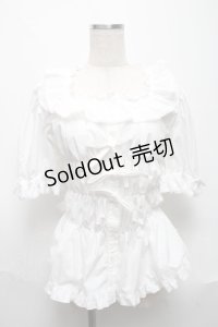metamorphose / 【プラスサイズ】シャーロットスクエアあき半袖ブラウス 2 白 S-25-06-01-025-ME-BL-HR-ZS