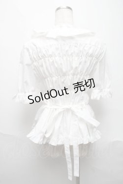 画像2: metamorphose / 【プラスサイズ】シャーロットスクエアあき半袖ブラウス 2 白 S-25-06-01-025-ME-BL-HR-ZS