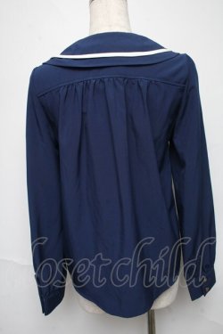 画像2: TRALALA / リボンブラウス  紺 S-25-06-01-027-LO-BL-AS-ZS