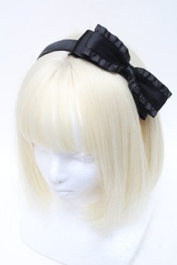 画像1: m petit by misako / TT*AMリボンカチューシャ  黒 S-25-06-01-004-LO-AC-HR-ZS