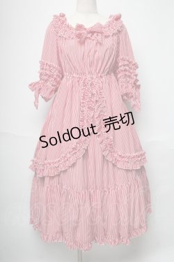 画像1: Physical Drop / 半袖シャーリングドレス  赤ｘ白 S-25-06-01-030-LO-OP-HR-ZS