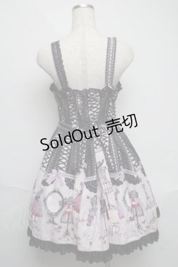 画像2: metamorphose / Lace up dollあみあげジャンパースカート&ヘッドドレス  ピンクｘ黒 S-25-06-03-045-ME-OP-AS-ZS