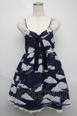 画像1: Angelic Pretty / Misty Skyジャンパースカート  紺 S-25-06-03-049-AP-OP-AS-ZS
