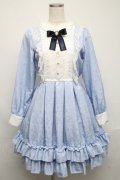 Pina sweetcollection / ローズジャガードワンピース  サックス S-25-06-03-051-LO-OP-HR-ZS