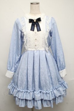 画像1: Pina sweetcollection / ローズジャガードワンピース  サックス S-25-06-03-051-LO-OP-HR-ZS