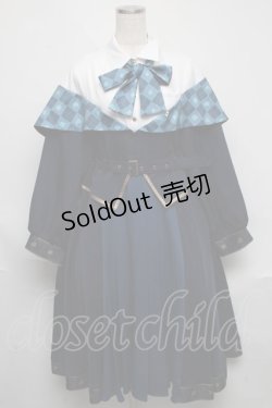 画像1: Favorite / ハートの女王とアリスの重ね着風豪華ワンピース  紺ｘ白 S-25-06-03-056-LO-OP-AS-ZS