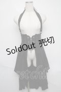 Ozz oneste / バラ刺繍コルセットオーバースカート  黒 S-25-06-03-065-OO-SK-HR-ZS