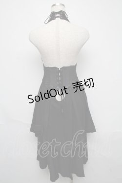画像2: Ozz oneste / バラ刺繍コルセットオーバースカート  黒 S-25-06-03-065-OO-SK-HR-ZS