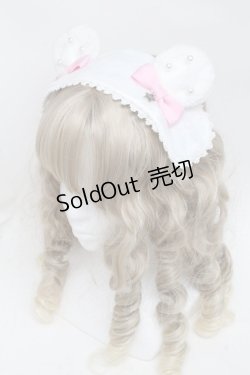 画像1: Angelic Pretty / しろくまアップリケジャンパースカートSetのヘッドドレス  白 S-25-06-03-013-AP-OP-HR-ZS