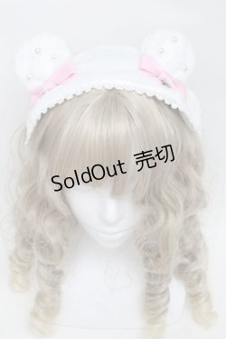 画像2: Angelic Pretty / しろくまアップリケジャンパースカートSetのヘッドドレス  白 S-25-06-03-013-AP-OP-HR-ZS