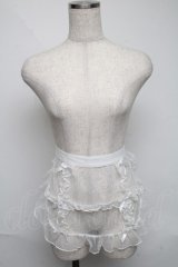 axes femme kawaii / ドットチュールハーフエプロン  白 S-25-06-03-027-AX-ZA-HR-ZS