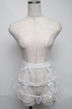 画像1: axes femme kawaii / ドットチュールハーフエプロン  白 S-25-06-03-027-AX-ZA-HR-ZS