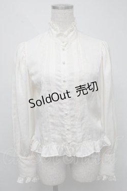 画像1: Victorian maiden / スタンドカラーブラウス  オフ S-25-06-03-028-CL-BL-AS-ZS