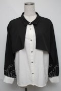 axes femme / フラシデザインシャツ  黒ｘ白 S-25-06-03-032-AX-BL-HR-ZS